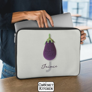 Funda Para Portátil Fun Purple Modern Crochet Mínimo Cochet Eggplant N