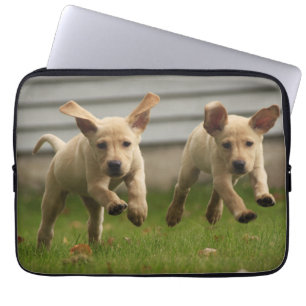 Funda Para Portátil Funcionamiento amarillo de los perritos de