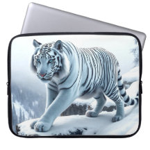 Funda de manga de portátil Tigre blanco