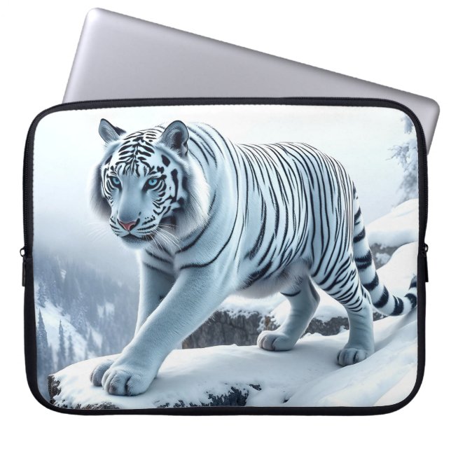 Funda Para Portátil Funda de manga de portátil Tigre blanco (Frente)