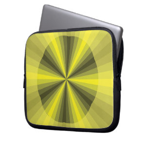 Funda Para Portátil Funda de portátil amarilla de ilusión óptica