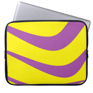 Funda Para Portátil Funda De Portátil Amarillo Con Rayas Púrpura