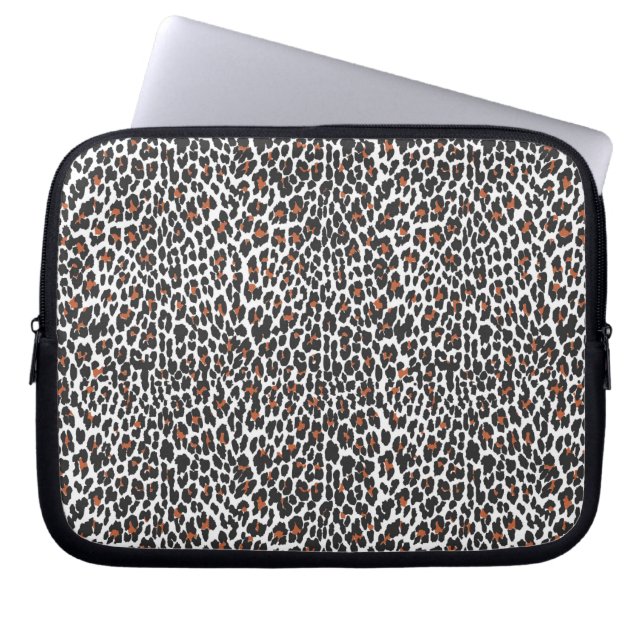 Funda Para Portátil Funda de portátil de impresión de piel de leopardo (Frente)