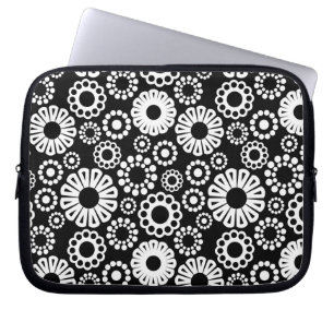 Funda Para Portátil Funda de portátil floral en blanco y negro