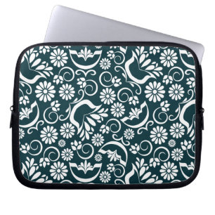 Funda Para Portátil funda de portátil floral en blanco y negro
