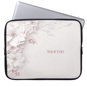 Funda Para Portátil Funda de portátil marfil Rubor rosa floral