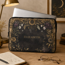 Funda Para Portátil Funda de portátil personalizada de botánica oscura