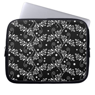 Funda Para Portátil Funda de portátil retro de color blanco y floral