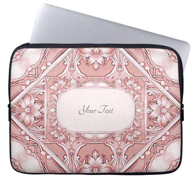 Funda Para Portátil Funda de portátil rosa floral (Frente)