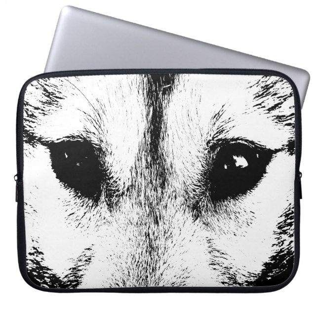 Funda Para Portátil Funda de portátil Wolf Pup SiberianWolf Pup Ojos R (Frente)