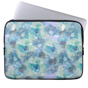 Funda Para Portátil Funda Floral Azul Púrpura Portátil