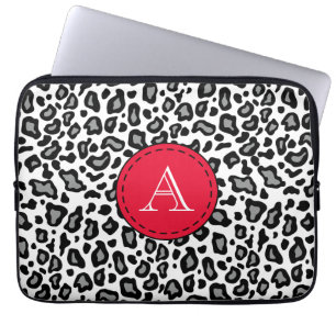 Funda Para Portátil Funda Monogramada de portátil Leopardo blanco