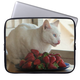 Funda Para Portátil ¡Funda para portátil de gato y fresas!