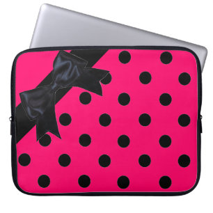 Funda Para Portátil Funda portátil con cinta de puntos rosa brillante