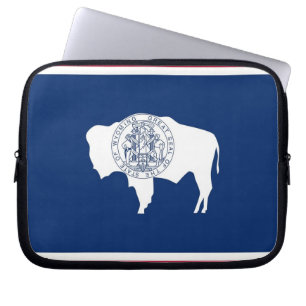 Funda Para Portátil Funda portátil de la bandera del estado de Wyoming