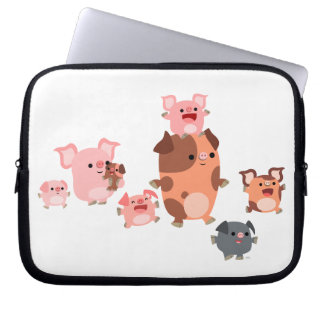 Funda Para Portátil Funda portátil de la familia de cerdo de Personali