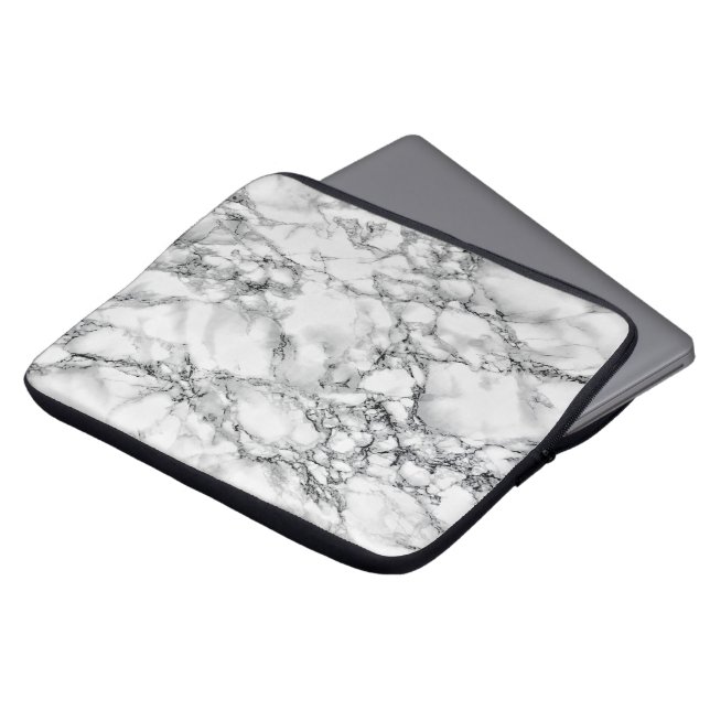 Funda Para Portátil Funda portátil de piedra de mármol blanco (Superior anverso)