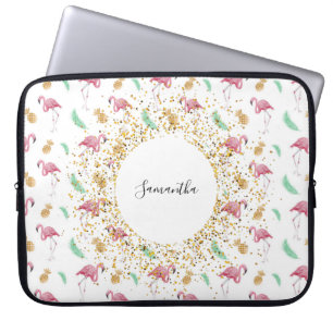 Funda Para Portátil Funda portátil Flamingo Gold Pineapple personaliza