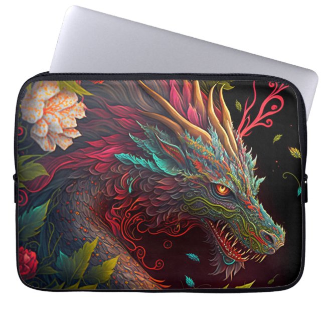Funda Para Portátil Funda portátil Floral Dragon (Frente)