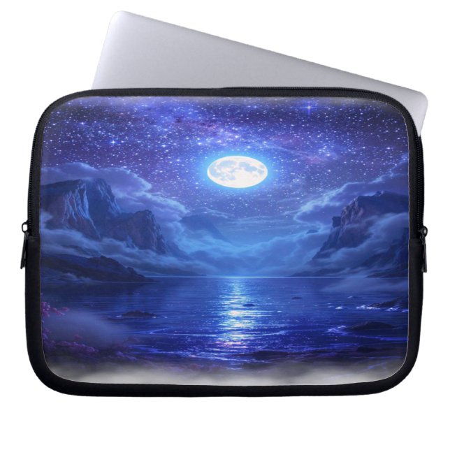 Funda Para Portátil "Funda portátil Full Moon Lake - Scenic Tech (Frente)