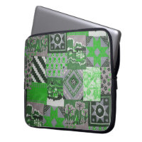 Funda portátil Green Patchwork