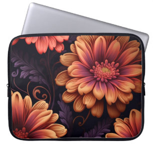 Funda Para Portátil Funda portátil naranja y Purple FLower