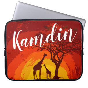 Funda Para Portátil Funda portátil personalizado Safari Africano Giraf