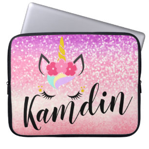 Funda Para Portátil Funda portátil Purpurina unicornio personalizado