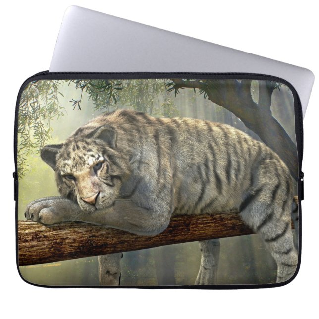 Funda Para Portátil Funda portátil Tigre blanco (Frente)