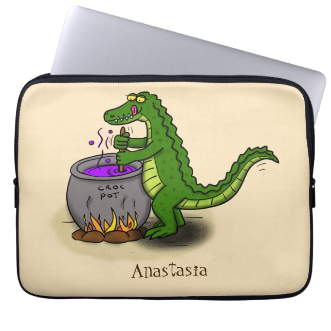 Funda Para Portátil Fundido personalizado de cocina de caimanes verdes (Frente)