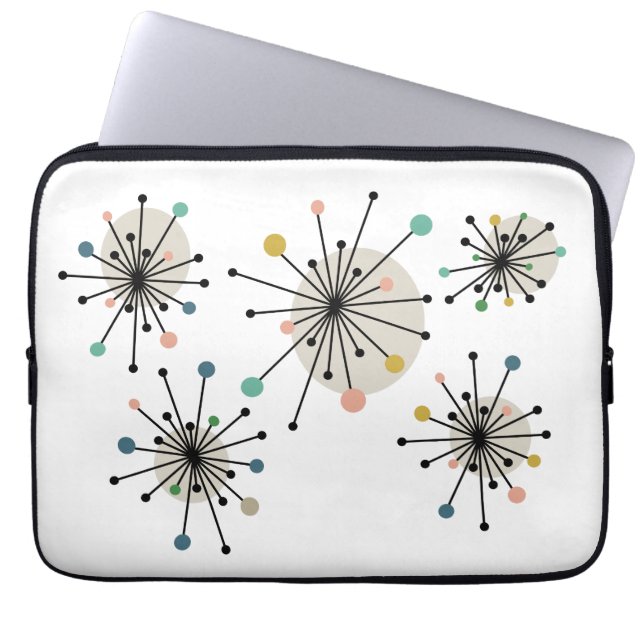 Funda Para Portátil Funky Atomic Starburst Mid Century Modern (Frente)
