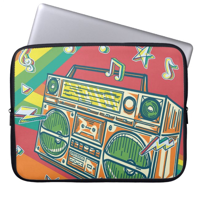 Funda Para Portátil Funky Boom Box Colorous Design (Frente)