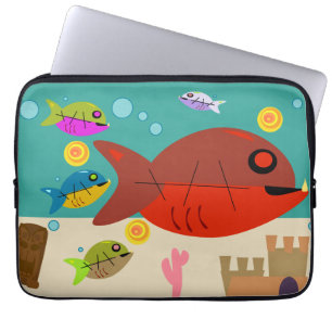 Funda Para Portátil Funky Fifty Fish Tank Retro Art Diversión Style