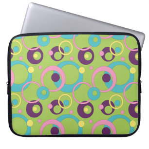 Funda Para Portátil Funky Green Circles Laptop Sleeve