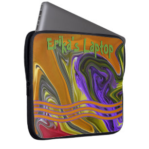 Funda Para Portátil Funky Liquid Wave Digital Art Personalizado