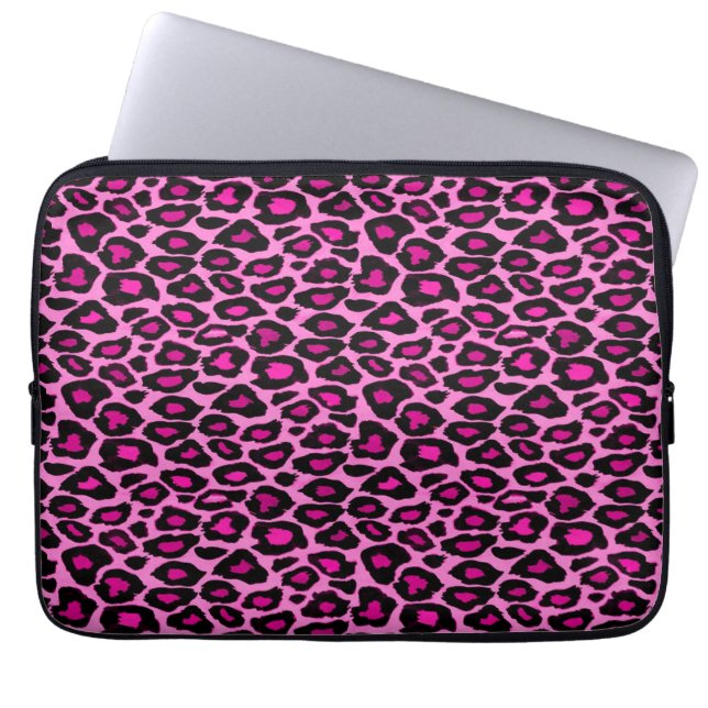 Funda Para Portátil Funky Pink and Black Leopard Print (Frente)