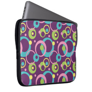 Funda Para Portátil Funky Purple Circles Laptop Sleeve