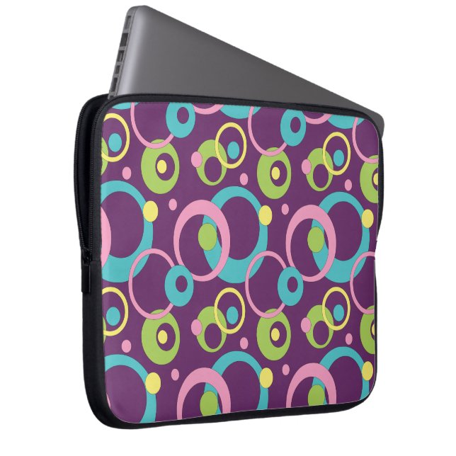 Funda Para Portátil Funky Purple Circles Laptop Sleeve (Anverso derecho)