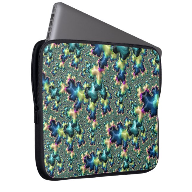 Funda Para Portátil Funky Trippy Ecléctico Boho Hippie Resumen fractal (Anverso derecho)