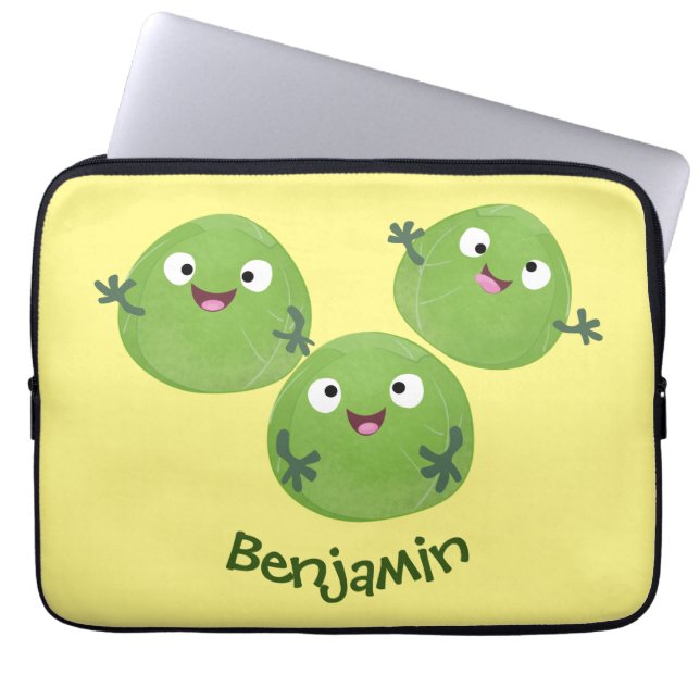 Funda Para Portátil Funny Brussels brota personalizado de verduras (Frente)