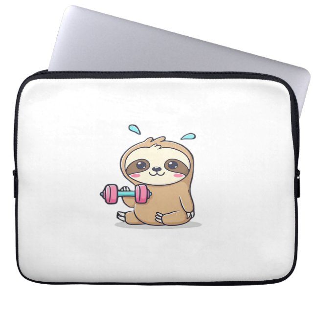 Funda Para Portátil Funny Chibi Sloth Workout Cute Kawaii Gym Personal (Frente)