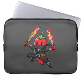 Funda Para Portátil Funny Chili Pepper Fire Ninja Samurai Illustration