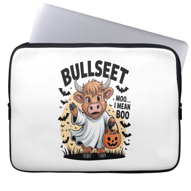 Funda Para Portátil Funny Cow Halloween (Frente)