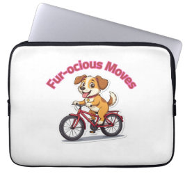 Funda Para Portátil **Funny Cycling Dog – Cute Dog Riding a Bicycle Il