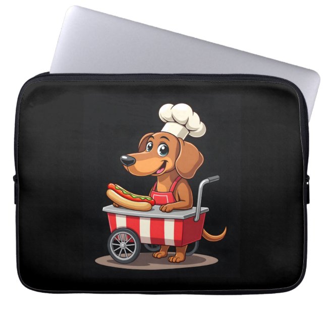 Funda Para Portátil Funny Dachshund Dog Hotdog Sandwich Weenie Sausage (Frente)