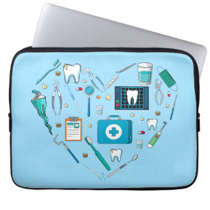 Funda Para Portátil Funny Dental Dentist Tool Heart