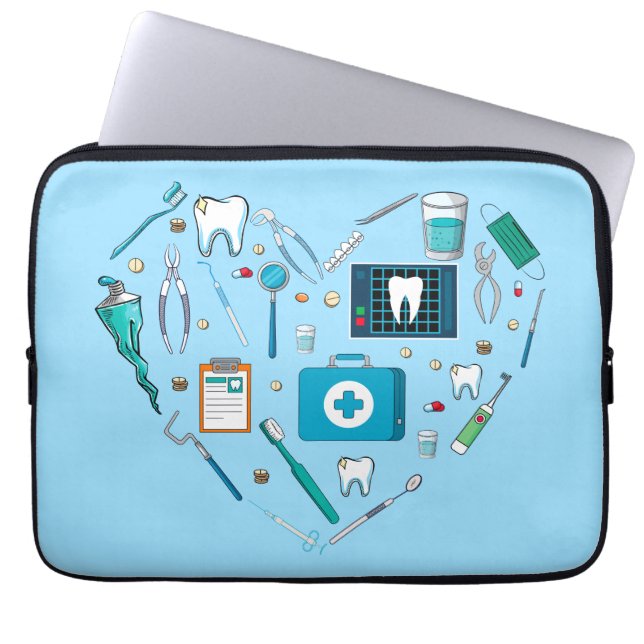 Funda Para Portátil Funny Dental Dentist Tool Heart (Frente)