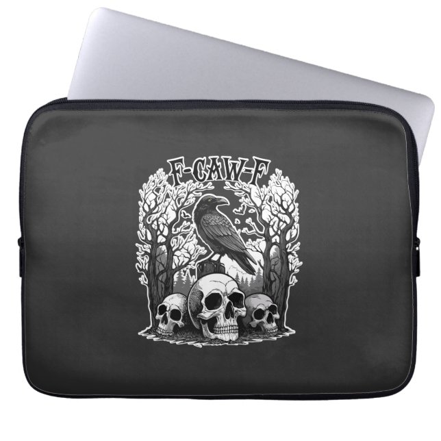 Funda Para Portátil Funny F Caw F Raven Halloween (Frente)