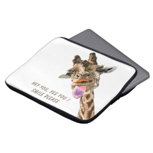 Funda Para Portátil Funny Giraffe Tongue Out and Playful Wink - Smile 