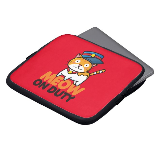 Funda Para Portátil Funny Meow en la funda del portátil Duty (Superior anverso)